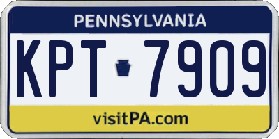 PA license plate KPT7909