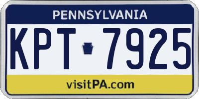 PA license plate KPT7925