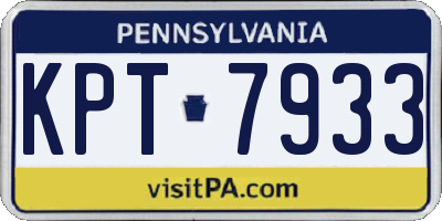 PA license plate KPT7933