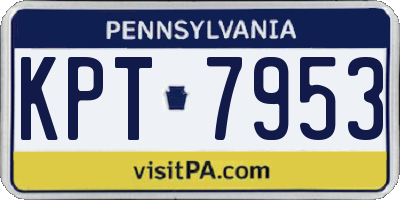 PA license plate KPT7953
