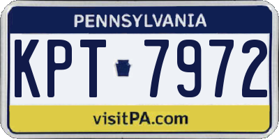 PA license plate KPT7972