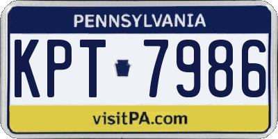 PA license plate KPT7986