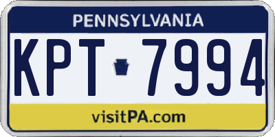 PA license plate KPT7994