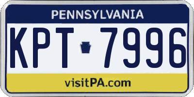 PA license plate KPT7996