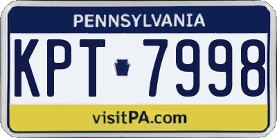 PA license plate KPT7998