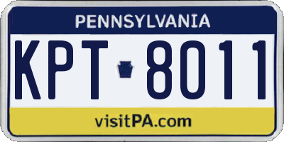 PA license plate KPT8011