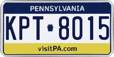 PA license plate KPT8015