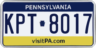 PA license plate KPT8017