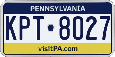 PA license plate KPT8027
