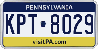 PA license plate KPT8029
