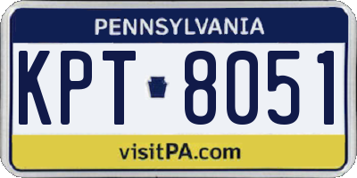 PA license plate KPT8051