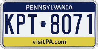 PA license plate KPT8071