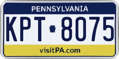 PA license plate KPT8075