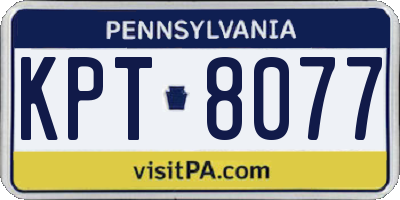 PA license plate KPT8077