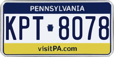 PA license plate KPT8078