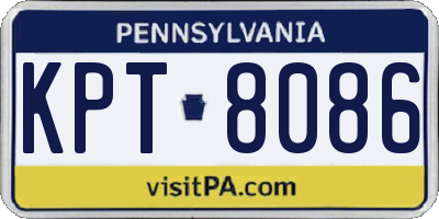 PA license plate KPT8086