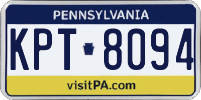 PA license plate KPT8094