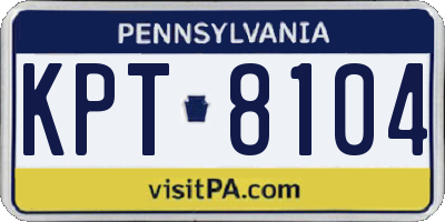 PA license plate KPT8104