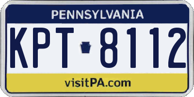PA license plate KPT8112
