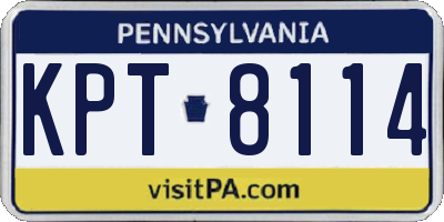 PA license plate KPT8114