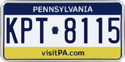 PA license plate KPT8115