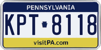 PA license plate KPT8118