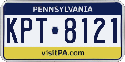 PA license plate KPT8121