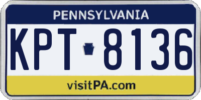 PA license plate KPT8136
