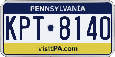 PA license plate KPT8140