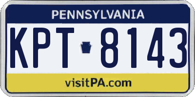 PA license plate KPT8143