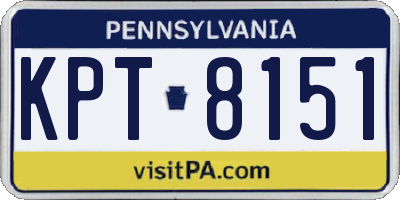 PA license plate KPT8151