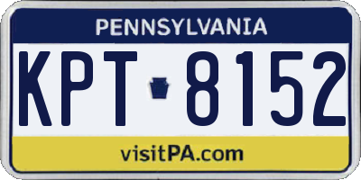 PA license plate KPT8152