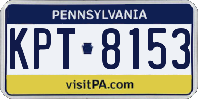 PA license plate KPT8153