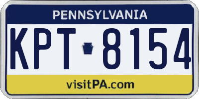 PA license plate KPT8154