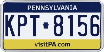 PA license plate KPT8156