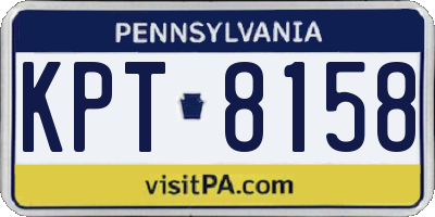 PA license plate KPT8158