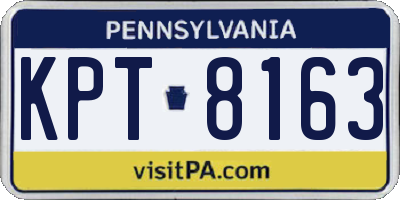 PA license plate KPT8163