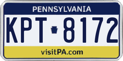 PA license plate KPT8172