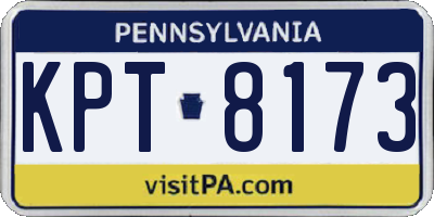 PA license plate KPT8173