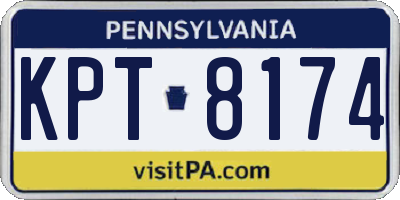 PA license plate KPT8174