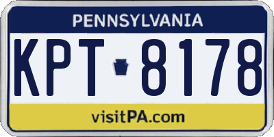 PA license plate KPT8178