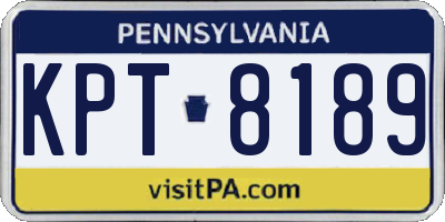 PA license plate KPT8189