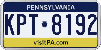 PA license plate KPT8192