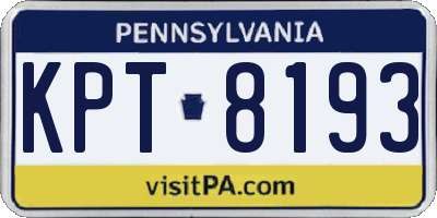 PA license plate KPT8193