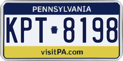 PA license plate KPT8198