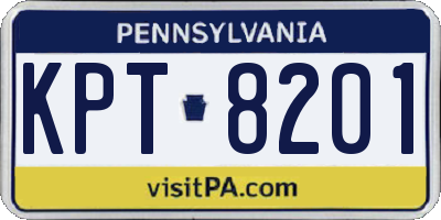 PA license plate KPT8201