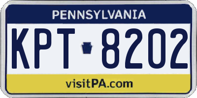 PA license plate KPT8202