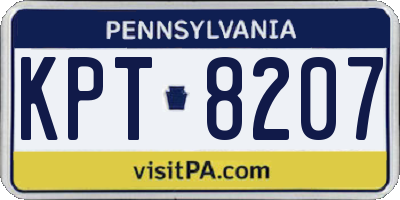 PA license plate KPT8207