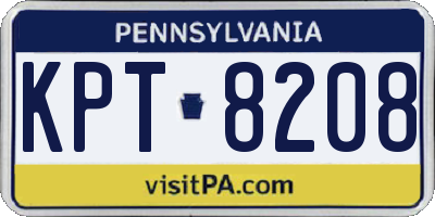 PA license plate KPT8208