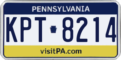 PA license plate KPT8214